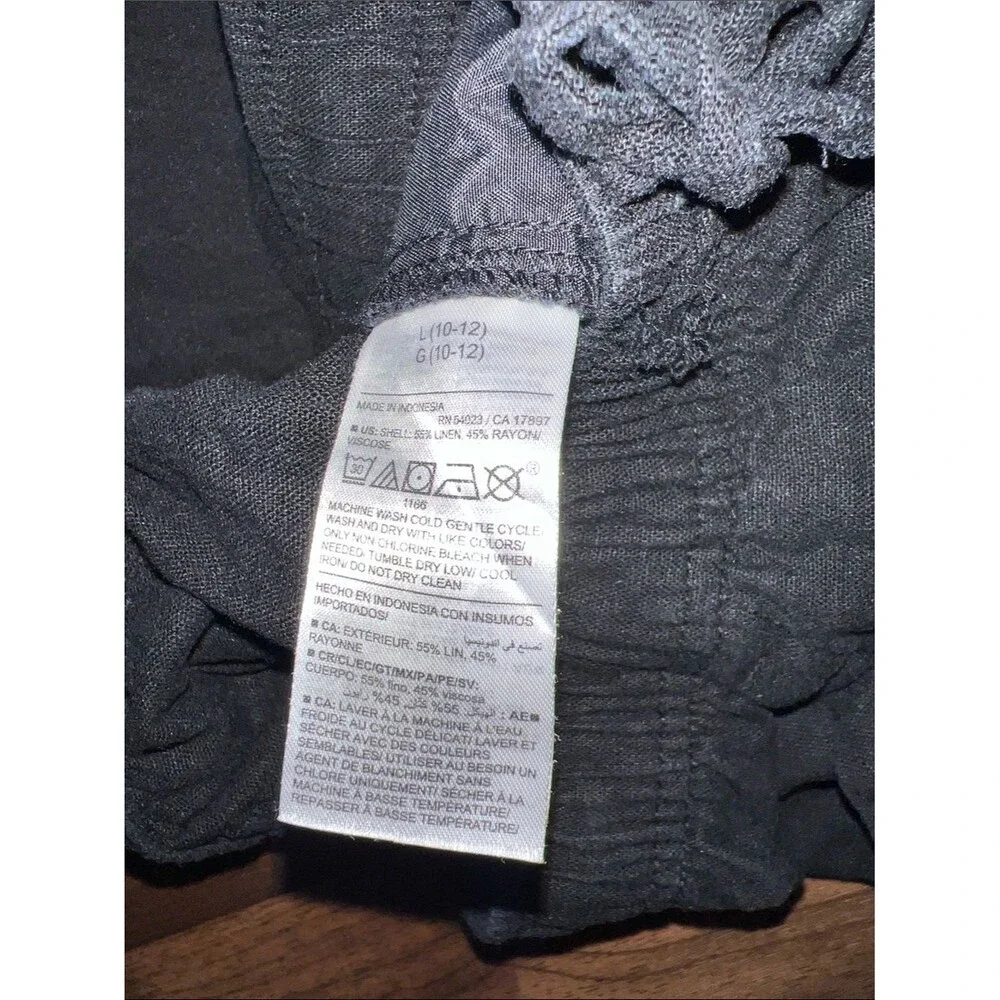Old Navy Black Girls' Two-Piece Shorts Set - Frayed Denim + Elastic Waist